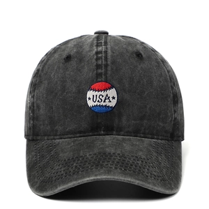 Vintage Washed Cotton Baseball Cap USA Embroidery Adjustable Distressed Outdoor Sun Hat For Men Women