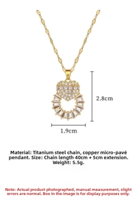 Detailed size specifications for the gold heart pendant necklace with dimensions and weight