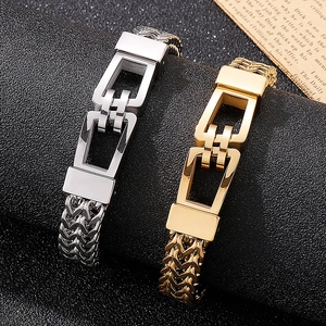 Men's hip hop wheat chain bracelets in gold and silver finish with horseshoe clasps