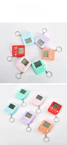 Mini tetris game player keychains in six vibrant colors with portable LCD screen