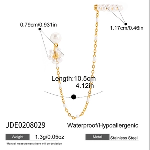 Spécifications détaillées de la boucle d'oreille fleur en perle et acier inoxydable