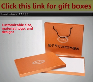 Coffret cadeau et sac en papier orange texturé pour écharpes de luxe, 34x27x5cm
