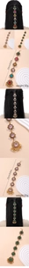 Close-up of vintage head chain jewelry with colorful gems, 23cm length and 30g weight