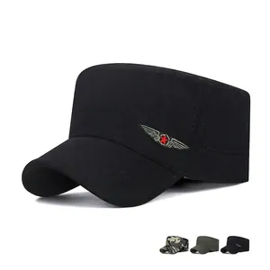Casquette Militaire Homme Coton Ajustable Cadet Hat Étoile Rouge Broderie Protection Solaire Extérieur Casual Vintage