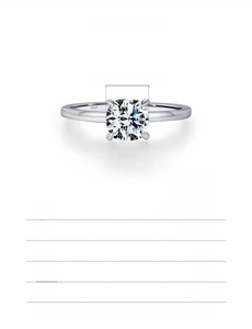 Detailed view of 1.00 carat square princess cut moissanite on S925 silver ring band