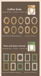 Detailed view of vintage hollow lace paper frames for journaling in various antique shapes