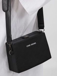 Box Crossbody Bag PU Leather Hard Shell Retro Trendy Small Square Shoulder Bag For Women And Men