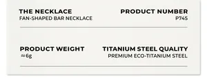 Detailed specifications of a lightweight gold-plated titanium steel square pendant necklace