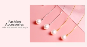 Detailed view of teardrop pearl drop earrings with elegant box chains in gold and silver