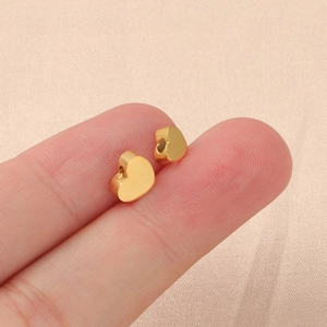 Perles d'espacement en acier inoxydable doré en forme de cœur pour bijoux DIY