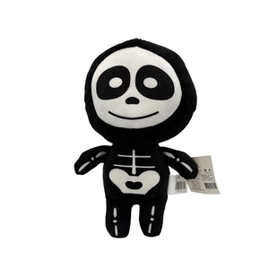 Cute Halloween skeleton plush toy with soft black and white fabric for kids gifts