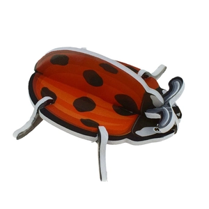 3D ladybug paper puzzle detail showing orange shell and interlocking DIY slots