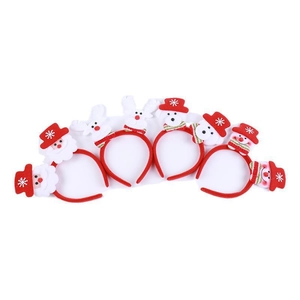 Christmas headband set featuring Santa Claus, snowman, and reindeer festive designs