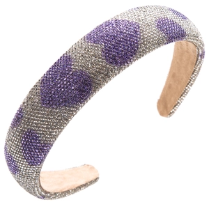 Funkelnder lila Herz-Strass-Haarreif mit hochwertigem beigem Wildlederfutter