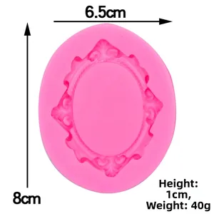 Moule en silicone rose pour cadre vintage européen avec dimensions 6.5cm x 8cm