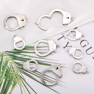 Detailed view of polished stainless steel handcuff clasp for DIY jewelry design
