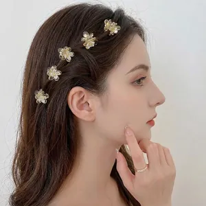 Mini Flower Hair Claw Clip Acrylic Rhinestone Sweet Elegant For Women Girls Hair Accessory
