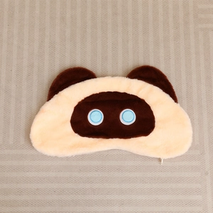 Cute cartoon plush pillow cover with soft fur material and blue embroidered eyes
