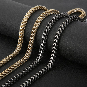 Polished stainless steel dragon link chains in gold and black finishes for men