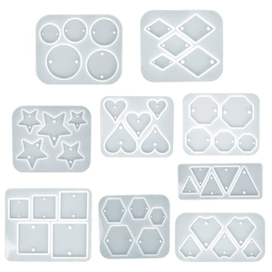 Set di 9 stampi geometrici in silicone con fori per campanelli eolici e artigianato DIY