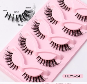 Detailed lash dimensions for clear band fox-eye style with 28mm length map and model HLY5-24