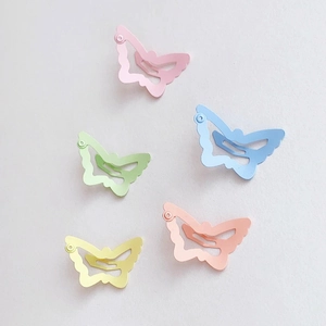 Butterfly Hair Clips Matte Alloy Snap BB Pins Candy Color Sweet Style Hairpins For Women Girls Kids Accessories