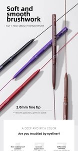 Vista macro delle matite gel eyeliner waterproof da 2,0mm con tratti colorati lisci