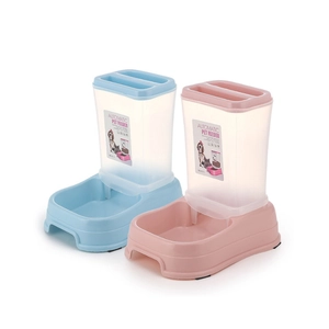 Automatic Pet Feeder And Waterer Gravity Fed Plastic Food Dispenser For Dogs Cats Detachable Large Capacity Bowl