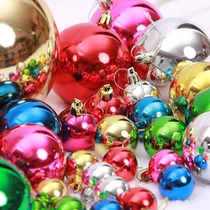 Mirror Electroplated Christmas Balls Multi Color Plastic Hanging Ornaments For Christmas Tree Festival Party Home Decor