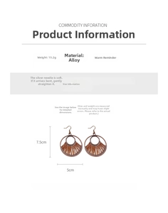 Detailed size and material specs for bronze bohemian hollow round earrings