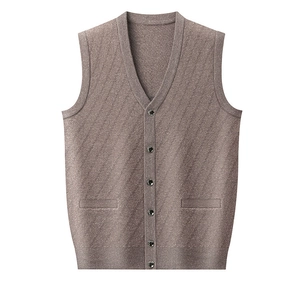 Herren V-Ausschnitt Strickweste Ärmellos Cardigan Knopfleiste Einfarbig Pullover Weste Rippensaum Business Casual Oberteil