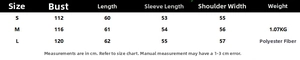 Size chart for casual stand collar cashmere jacket with bust and length measurements