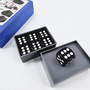 Dice Miracle magic trick set featuring 6 small black dice and one large die in blue box