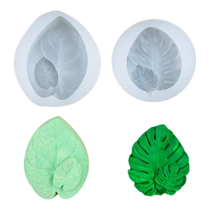 Leaf silicone molds for DIY monstera and heart shaped candles or resin ornaments