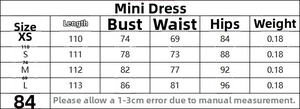 Detaillierte Größentabelle für das Damen Midi-Kleid mit Maßen in Zentimetern
