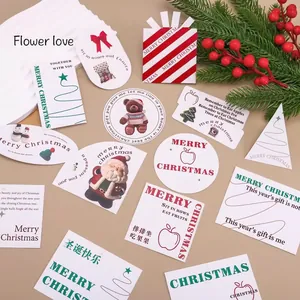 Creative Christmas card gift tags set with various shapes like snowman and tree