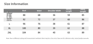 Detailed sizing chart for V-neck long sleeve floral dress with bust and waist measurements