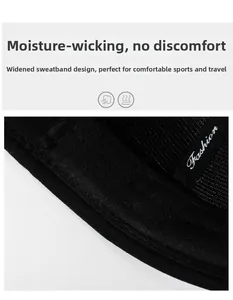 Vue détaillée du bandeau anti-transpiration élargi et du tissu intérieur du bonnet noir