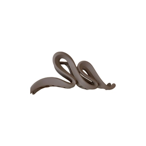 Mocha brown wavy acrylic hair claw clip with matte finish for stylish hair styling