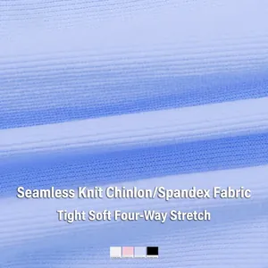 Seamless blue yoga vest in four-way stretch fabric with micro-ribbed knitted texture