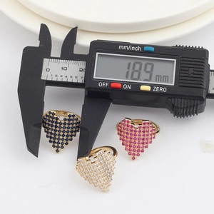 Detailed measurement of 18.9mm inner diameter for crystal heart adjustable rings