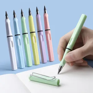 Inkless eternal pencil with alloy tip in macaron colors for long-term writing