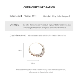 Detailed size specifications and weight for the elegant gradient faux pearl choker necklace