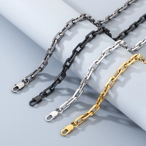 O-Chain Stainless Steel Necklace And Bracelet Vacuum Plated 18K Gold Fashion Industrial Link Jewelry For Men Women