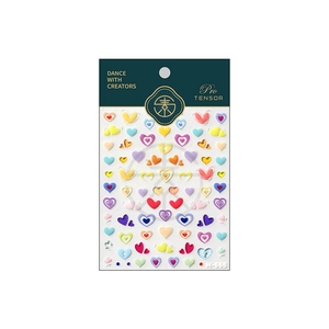 3D colorful heart nail art stickers with embossed relief patterns for DIY manicure decoration
