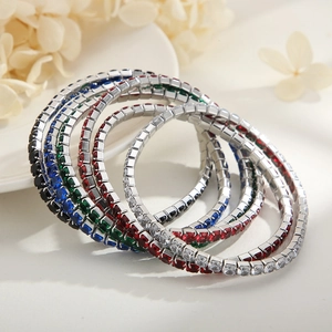 Tennis Bracelet Alloy Zircon Single Row Elastic Jewelry For Women Simple Elegant Fashion