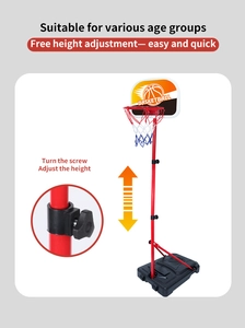 Detail view of the adjustable height mechanism on the multi-sport basketball stand