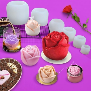 Multi-maat roos siliconen mal voor florale ijsblokjes, kaarsen en chocoladevormen