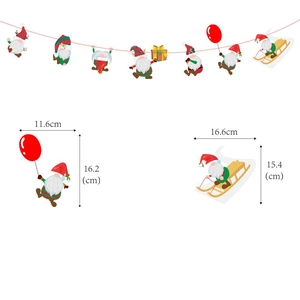 Cartoon Weihnachts-Gnom Banner Deko in Rot und Grün mit spezifischen Größenabmessungen