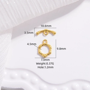 Golden S925 silver flower OT clasp for jewelry making with precise dimension specs